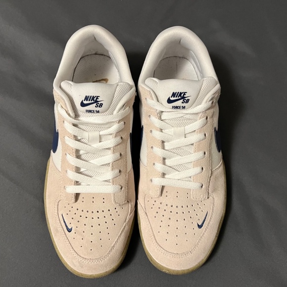 Nike Mens SB Force 58 - White, Light Brown, Navy, Gum - Size 10 - Picture 5 of 10